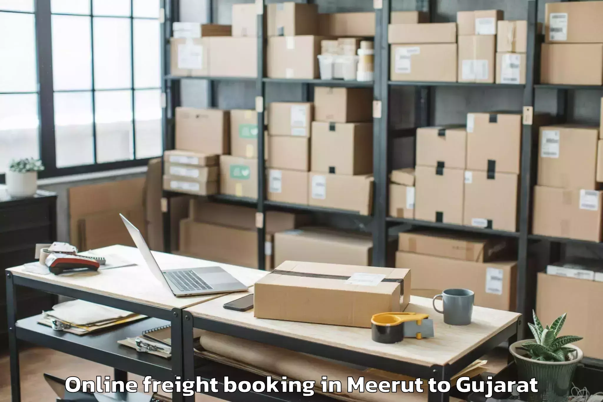 Leading Meerut to Vadgam Online Freight Booking Provider